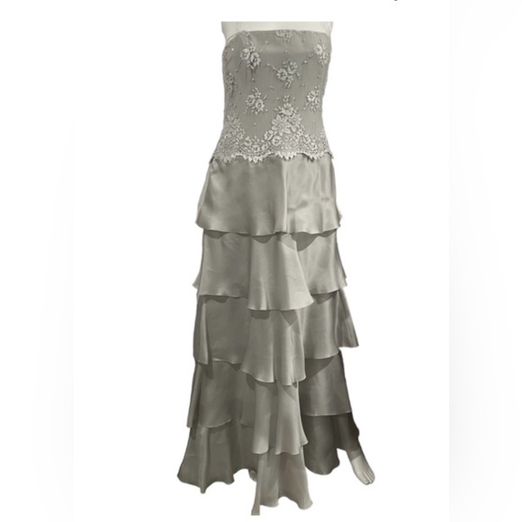 Rickie Freeman Teri Jon 100%Silk Dress Size 2 - Picture 2 of 12